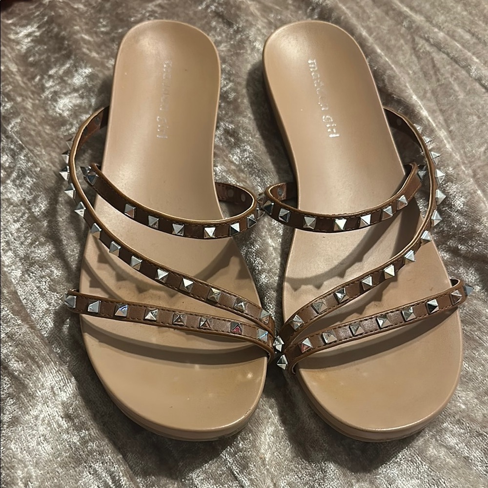Madden Girl Brown Studded Sandals with Straps